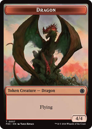 Dragon (0007) // Treasure Double-Sided Token (7 // 16) [Foundations Commander]