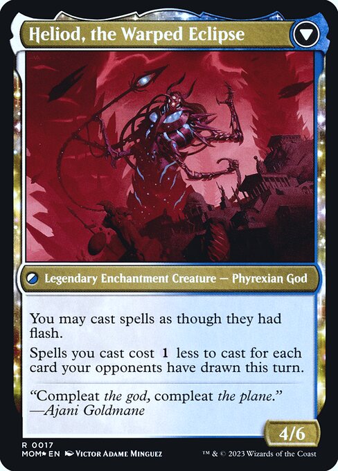 Heliod, the Radiant Dawn // Heliod, the Warped Eclipse (17s) [March of the Machine Promos] Reverse