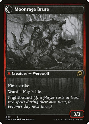 Brutal Cathar // Moonrage Brute (7) [Innistrad: Double Feature] Reverse
