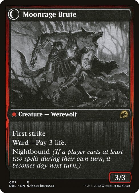 Brutal Cathar // Moonrage Brute (7) [Innistrad: Double Feature] Reverse