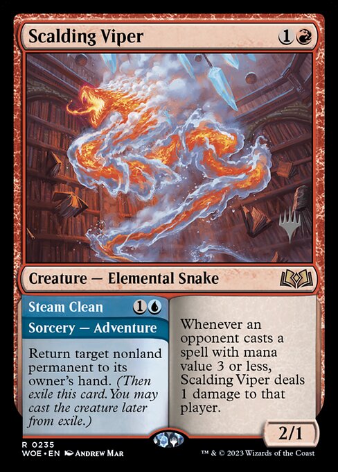 Scalding Viper // Steam Clean (235p) [Wilds of Eldraine Promos]