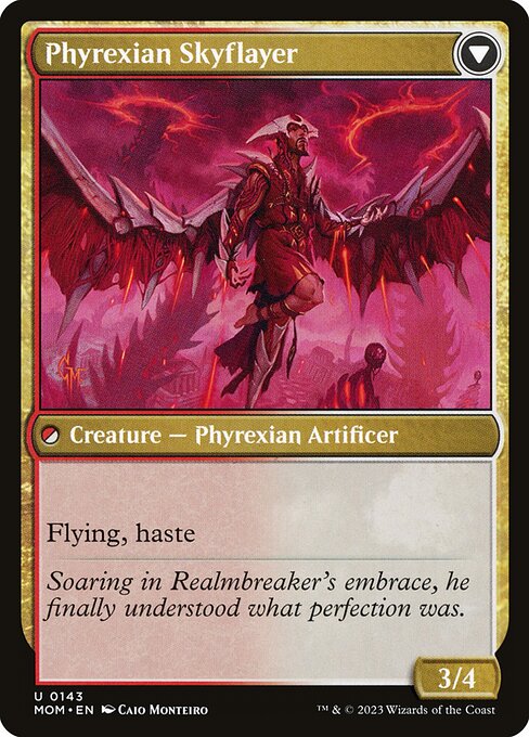 Harried Artisan // Phyrexian Skyflayer (143) [March of the Machine] Reverse