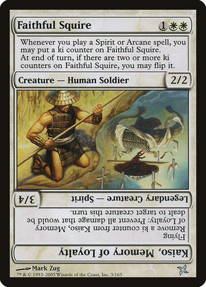 Faithful Squire // Kaiso, Memory of Loyalty (3) [Betrayers of Kamigawa]