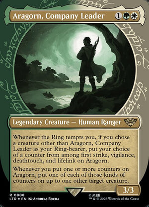 Aragorn, Company Leader (808) [The Lord of the Rings: Tales of Middle-earth] [Showcase, Borderless]