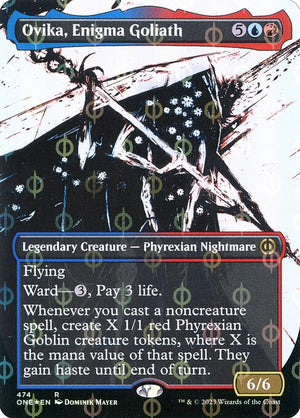 Ovika, Enigma Goliath (474) [Phyrexia: All Will Be One] [Showcase, Borderless]