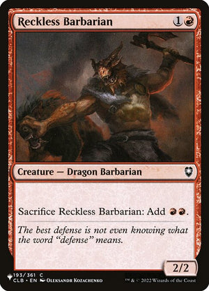 Reckless Barbarian (CLB-193) [The List]