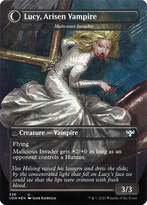 Innocent Traveler // Malicious Invader (336) [Innistrad: Crimson Vow] [Borderless] Reverse