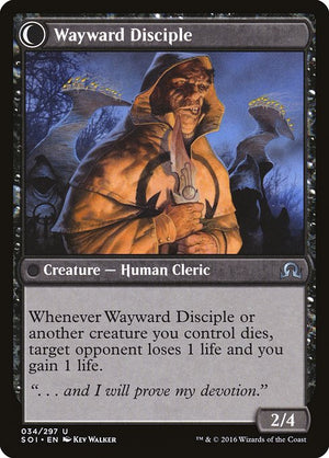 Pious Evangel // Wayward Disciple (34) [Shadows over Innistrad] Reverse
