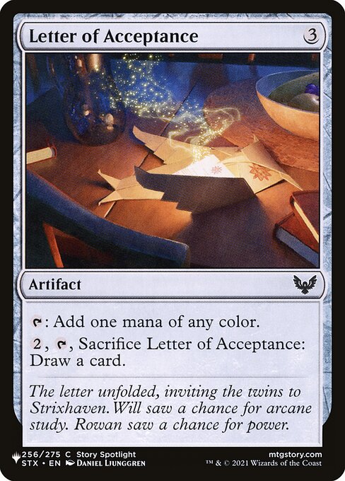 Letter of Acceptance (STX-256) [The List]