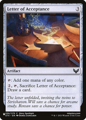 Letter of Acceptance (STX-256) [The List]