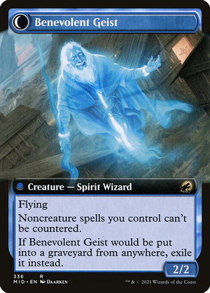 Malevolent Hermit // Benevolent Geist (336) [Innistrad: Midnight Hunt] [Extended Art] Reverse