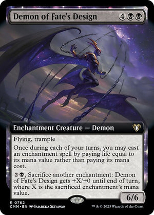 Demon of Fate's Design (762) [Commander Masters] [Extended Art]