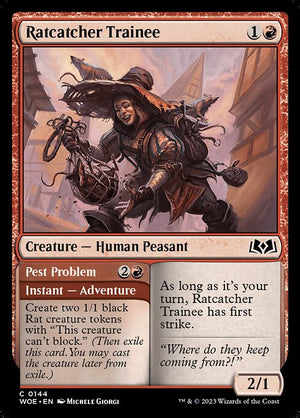 Ratcatcher Trainee // Pest Problem (144) [Wilds of Eldraine]