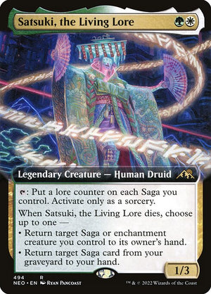 Satsuki, the Living Lore (494) [Kamigawa: Neon Dynasty] [Extended Art]
