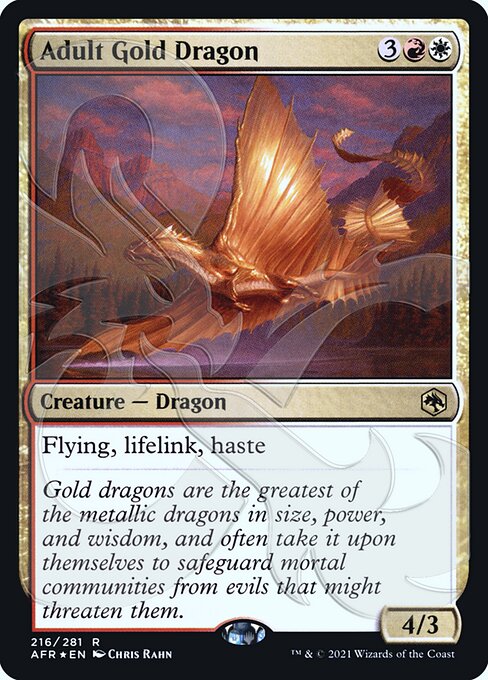 Adult Gold Dragon (216a) [Adventures in the Forgotten Realms Promos]