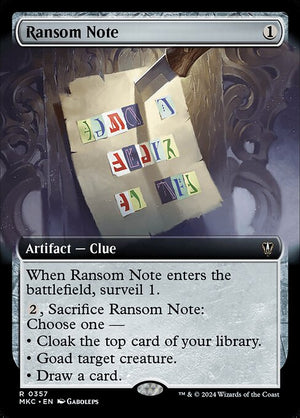 Ransom Note (357) [Murders at Karlov Manor Commander] [Extended Art]