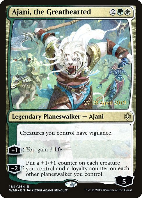 Ajani, the Greathearted (184s) [War of the Spark Promos]
