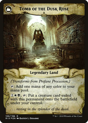 Profane Procession // Tomb of the Dusk Rose (166s) [Rivals of Ixalan Promos] Reverse