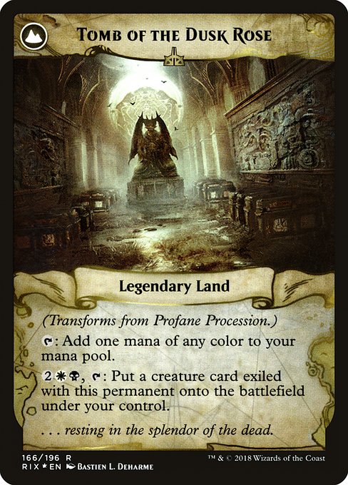 Profane Procession // Tomb of the Dusk Rose (166s) [Rivals of Ixalan Promos] Reverse