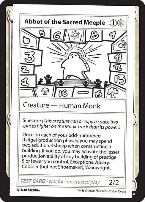 Abbot of the Sacred Meeple (999-ASM) [Mystery Booster 2]