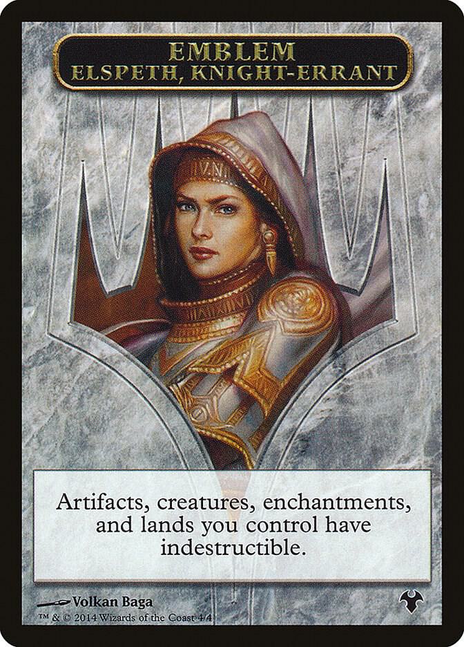 Emblem - Elspeth, Knight-Errant // Soldier Double-Sided Token (4 // 1) [Modern Event Deck 2014]