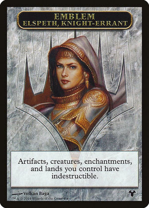 Emblem - Elspeth, Knight-Errant // Soldier Double-Sided Token (4 // 1) [Modern Event Deck 2014]