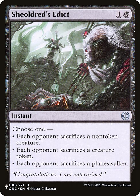 Sheoldred's Edict (ONE-108) [The List]