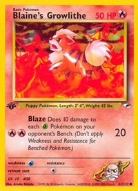 Blaine's Growlithe (62) (062/132) [Gym Heroes]