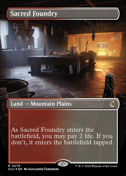 Sacred Foundry (279) [Ravnica: Clue Edition] [Borderless]