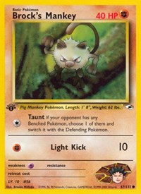 Brock's Mankey (67) (067/132) [Gym Heroes (Unlimited)]