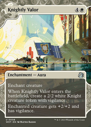 Knightly Valor (8) [Wilds of Eldraine: Enchanting Tales] [Showcase, Borderless]