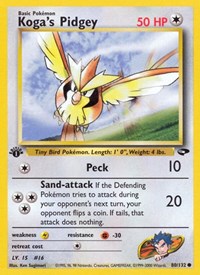 Koga's Pidgey (80) (080/132) [Gym Challenge]
