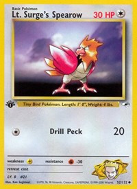 Lt. Surge's Spearow (52) (052/132) [Gym Heroes]