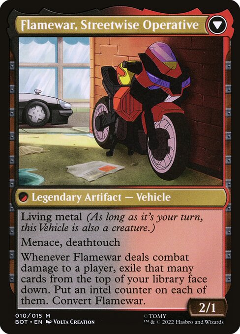 Flamewar, Brash Veteran // Flamewar, Streetwise Operative (10) [Transformers] Reverse