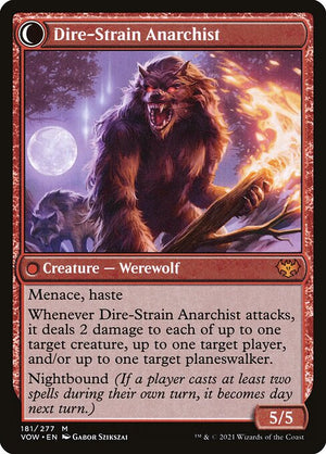 Volatile Arsonist // Dire-Strain Anarchist (181) [Innistrad: Crimson Vow] Reverse