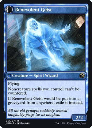 Malevolent Hermit // Benevolent Geist (61s) [Innistrad: Midnight Hunt Promos] Reverse