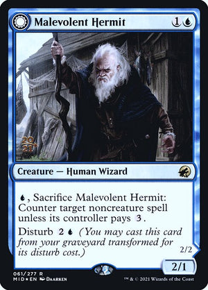 Malevolent Hermit // Benevolent Geist (61s) [Innistrad: Midnight Hunt Promos]