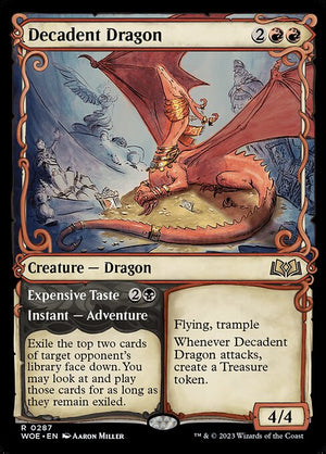 Decadent Dragon // Expensive Taste (287) [Wilds of Eldraine] [Showcase]