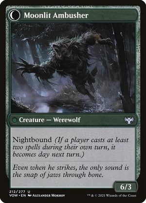 Oakshade Stalker // Moonlit Ambusher (212) [Innistrad: Crimson Vow] Reverse