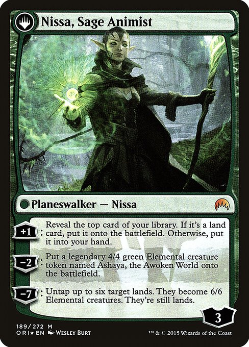 Nissa, Vastwood Seer // Nissa, Sage Animist (189s) [Magic Origins Promos] Reverse