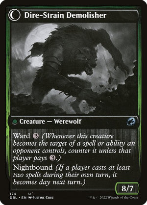 Burly Breaker // Dire-Strain Demolisher (174) [Innistrad: Double Feature] Reverse
