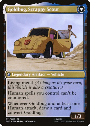 Goldbug, Humanity's Ally // Goldbug, Scrappy Scout (11) [Transformers] Reverse