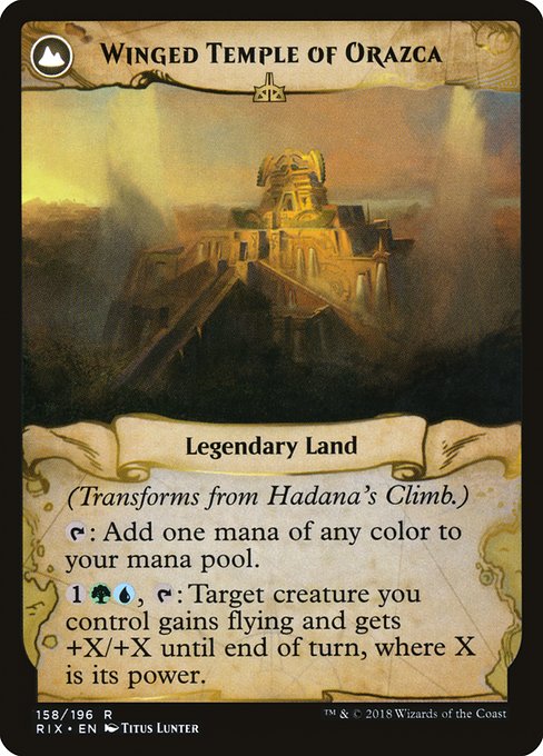 Hadana's Climb // Winged Temple of Orazca (158) [Rivals of Ixalan] Reverse