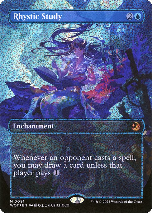 Rhystic Study (91) [Wilds of Eldraine: Enchanting Tales] [Borderless]