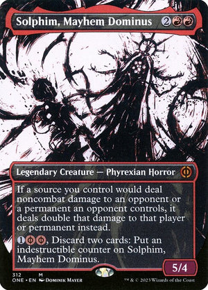 Solphim, Mayhem Dominus (312) [Phyrexia: All Will Be One] [Showcase, Borderless]