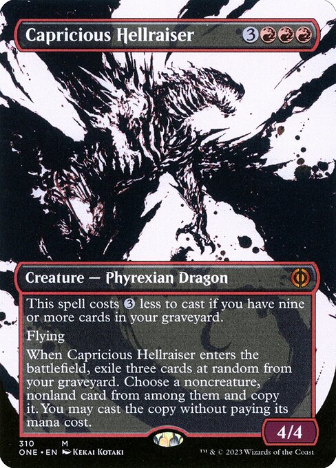 Capricious Hellraiser (310) [Phyrexia: All Will Be One] [Showcase, Borderless]