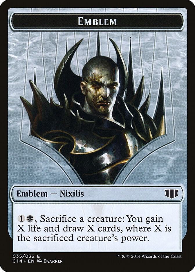 Emblem - Ob Nixilis of the Black Oath // Zombie Double-Sided Token (35 // 16) [Commander 2014]