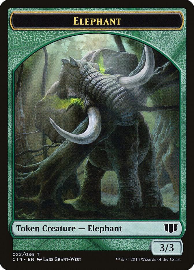 Elephant // Elf Warrior Double-Sided Token (22 // 24) [Commander 2014]