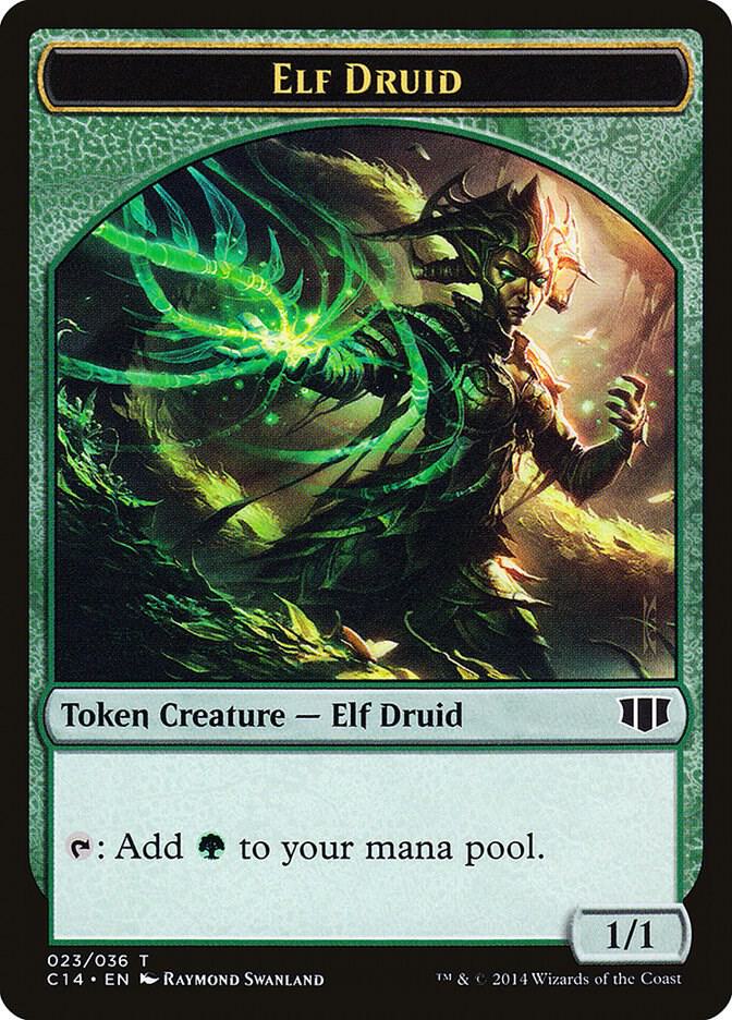Elf Druid // Beast (020) Double-Sided Token (23 // 20) [Commander 2014]