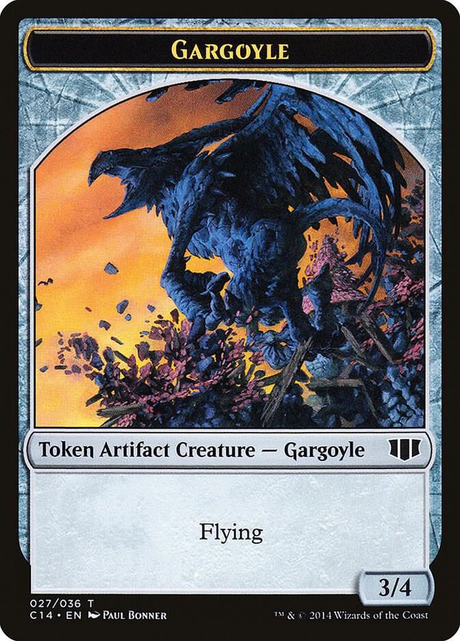 Gargoyle // Elf Warrior Double-Sided Token (27 // 24) [Commander 2014]